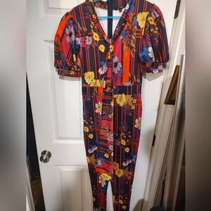 Vibrant Floral V-Neck Jumpsuit